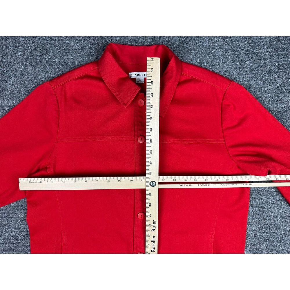 Pendleton Button Up Shirt Jacket Women's Sz Large granny core Pockets Cotton - Picture 11 of 15